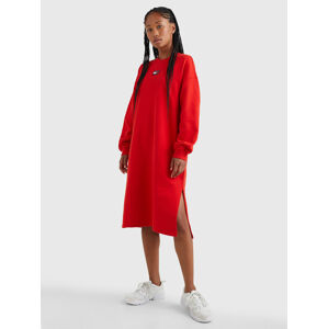 Tommy Jeans dámské červené mikinové šaty - L (XNL)